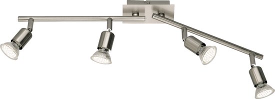 Cosmo Casa Lighting Plafondlamp - 4-vlammig - Nikkel Mat - Verstelbaar Armatuur - LED - Warm wit