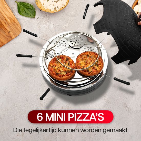 Met de Pizzarette maak je samen heerlijke MINI PIZZA'S aan tafel