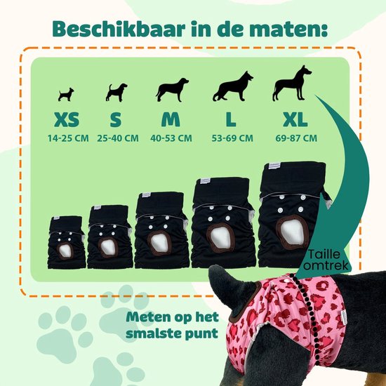 Avont 3-delige herbruikbare hondenluiers, sterk absorberend, wasbaar en milieuvriendelijk -Rood/Blauw/Wit -XL