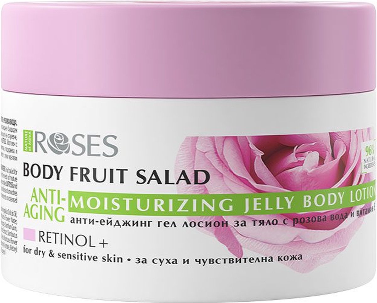 Goedkoopste AGIVA ROSES FRUIT JELLY VERSTEVIGENDE Hydraterende 96 Natuurlijke ANTI AGING BODYLOTION tegen Huidveroudering met RETINOL, HYALURONZUUR en Rozenwater voor Gevoelige en ELK Huidtype 200ml