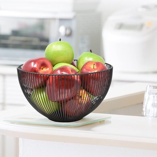 Zwarte Metal Fruit Bowl Moderne Fruit Bowls voor De Keuken met Anti