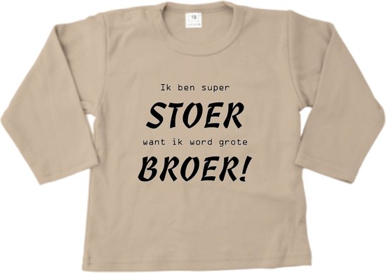 Shirt Aankondiging zwangerschap Ik ben super stoer want ik word grote