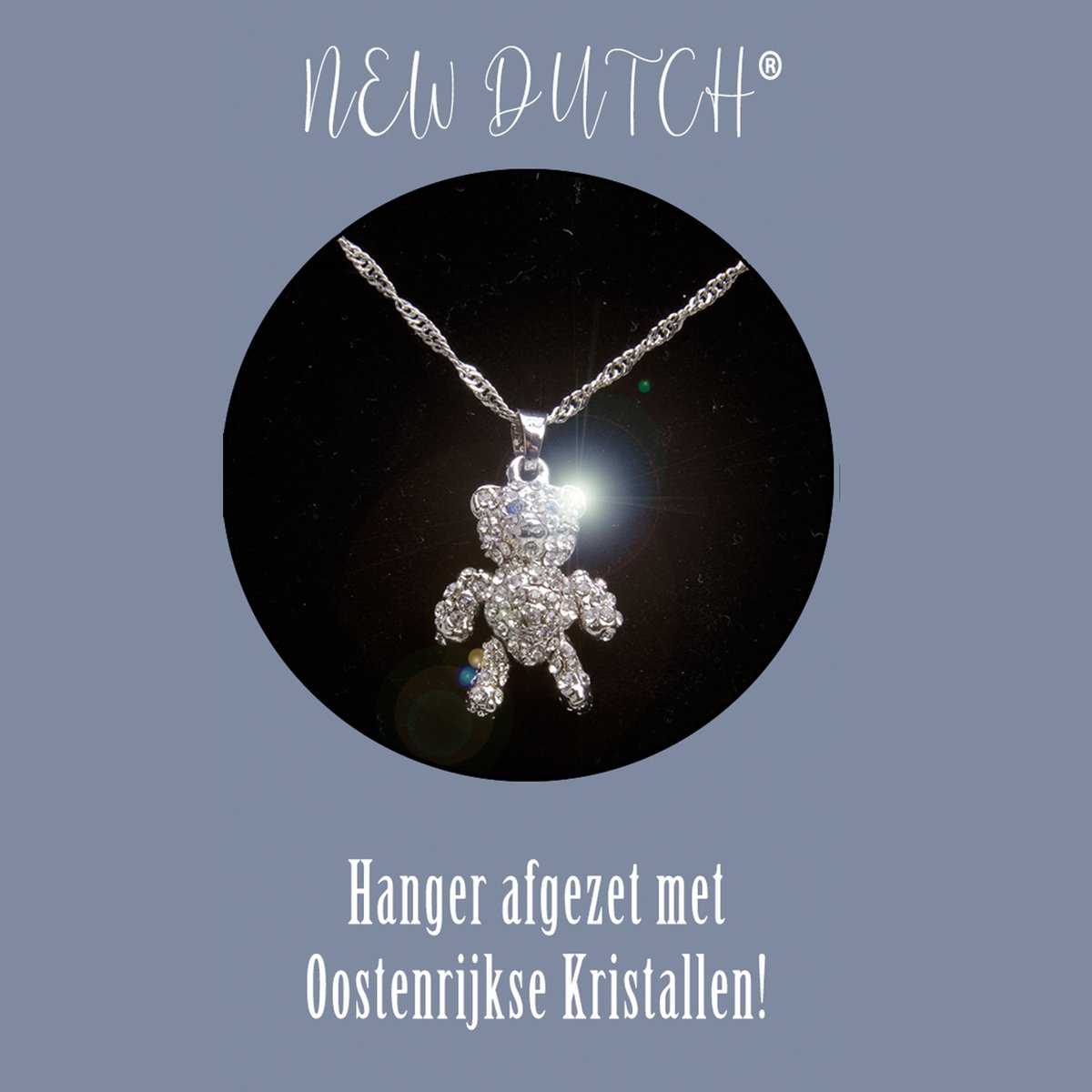 Sparkling Necklace Bear New Dutch®- Kertst kadotip _ Valentijn-Moederdag