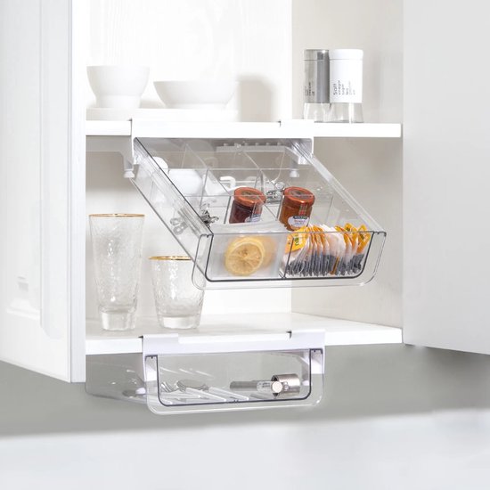 So Clever Tiroir de rangement sous étagère Classic Clear - 8 compartiments