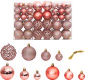 vidaXL-Kerstballen-100-st-3/4/6-cm-roze-en-rosé