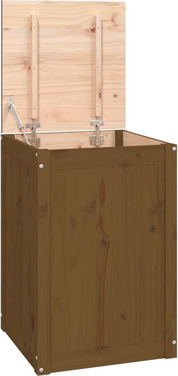Goedkoopste vidaXL - Wasmand - 44x44x66 - cm - massief - grenenhout - honingbruin