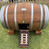 Kippenhok van 225 liter eiken wijnvat - Regenton - Wijnvaten - Dierenverblijf - Kippen - Buiten - Tuin - Decoratie