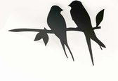 metalen Zwaluw boomhanger - Vogel zwart - boomprikker tuindecoratie
