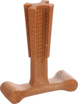 Flamingo - Flamingo Nyl'o Bamboo T-bone - Speelgoed Honden - Hs Nyl'o Bamboo T-bone Rund Bruin Small 10cm - 1st - 136356 - 1st - 1pce