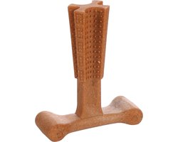 Flamingo - Flamingo Nyl'o Bamboo T-bone - Speelgoed Honden - Hs Nyl'o Bamboo T-bone Rund Bruin Small 10cm - 1st - 136356 - 1st - 1pce