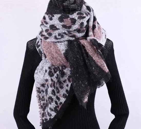 Sjaal Tijgerprint – Roze – Winter