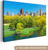 Canvas Schilderij New York - Central Park - Zomer - 90x60 cm - Wanddecoratie