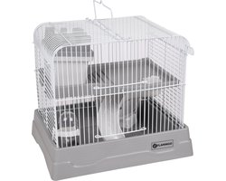 PetsFirst - Hamsterkooi Dinky - Wit/Grijs - 30 x 23 x 26 cm