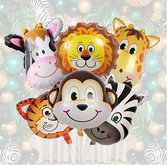 6 stuks folie ballonnen jungle dieren