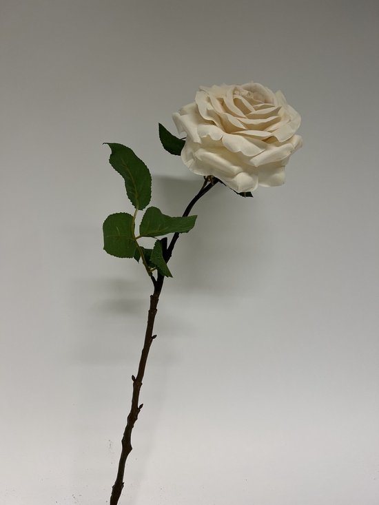 Zijden kunstbloem Roos | Wit | Lengte 57 centimeter