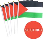 Set van 20 stuks Palestijnse vlaggen - 20x30cm - Handvlaggetjes Palestina - Vlag - Weerbestendig