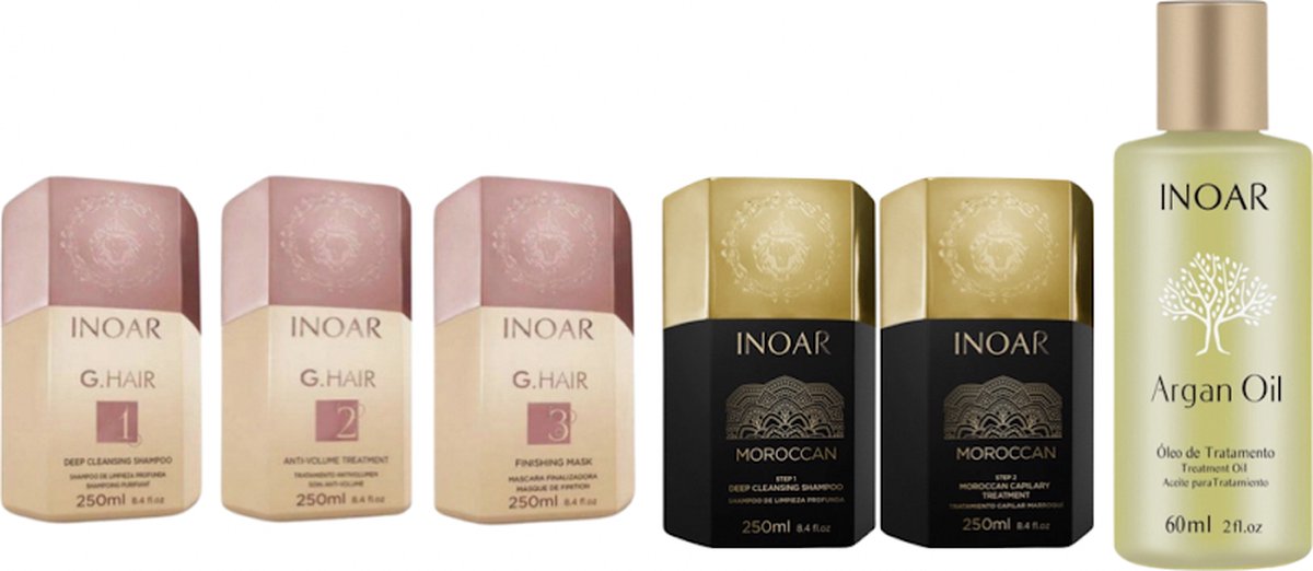 Inoar Ghair Keratine & Inoar Moroccan + Inoar haarolie Vrouwen 60 ml