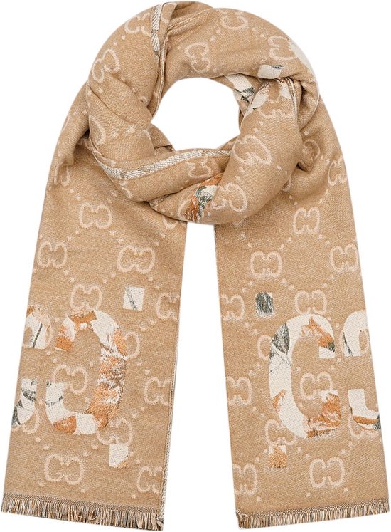 Sjaal - camel - bruin - c print - scarf - herfst- winter -