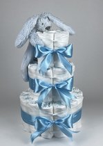 Chouette-Chouette | Luiertaart Jongen | Kraamcadeau | Geboorte Jongen | Babyshower | Tuttle Konijn Richie Blue - hemels Blauw