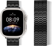 Luxe stalen mesh horlogeband voor Apple Iwatch - zwart - 38/40/41 mm - magneetsluiting