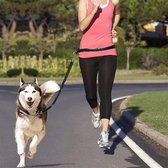 Waledano® Laisse pour chien – Riem de promenade élastique pour chien – Laisse réglable pour chien – Laisse de marche avec ceinture de hanche – 1 pièce