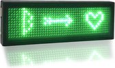 LED naamplaatje | LED badge 9.3x3x0.6cm zwarte rand - LED Kleur - Groen