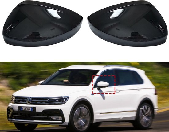 Volkswagen Tiguan 2 Spiegel Spiegelkap Spiegelkappen Hoogglans Zwart R Line R20 Look