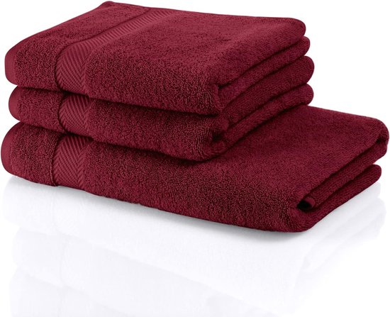 Handdoekenset van 100% natuurlijk Turks katoen, 500 g/m², 1 badhanddoek (70/140) en 2 handdoeken (50/100), 100% natuurlijk Turks katoen, 500 g/m², verpakking van 3 stuks