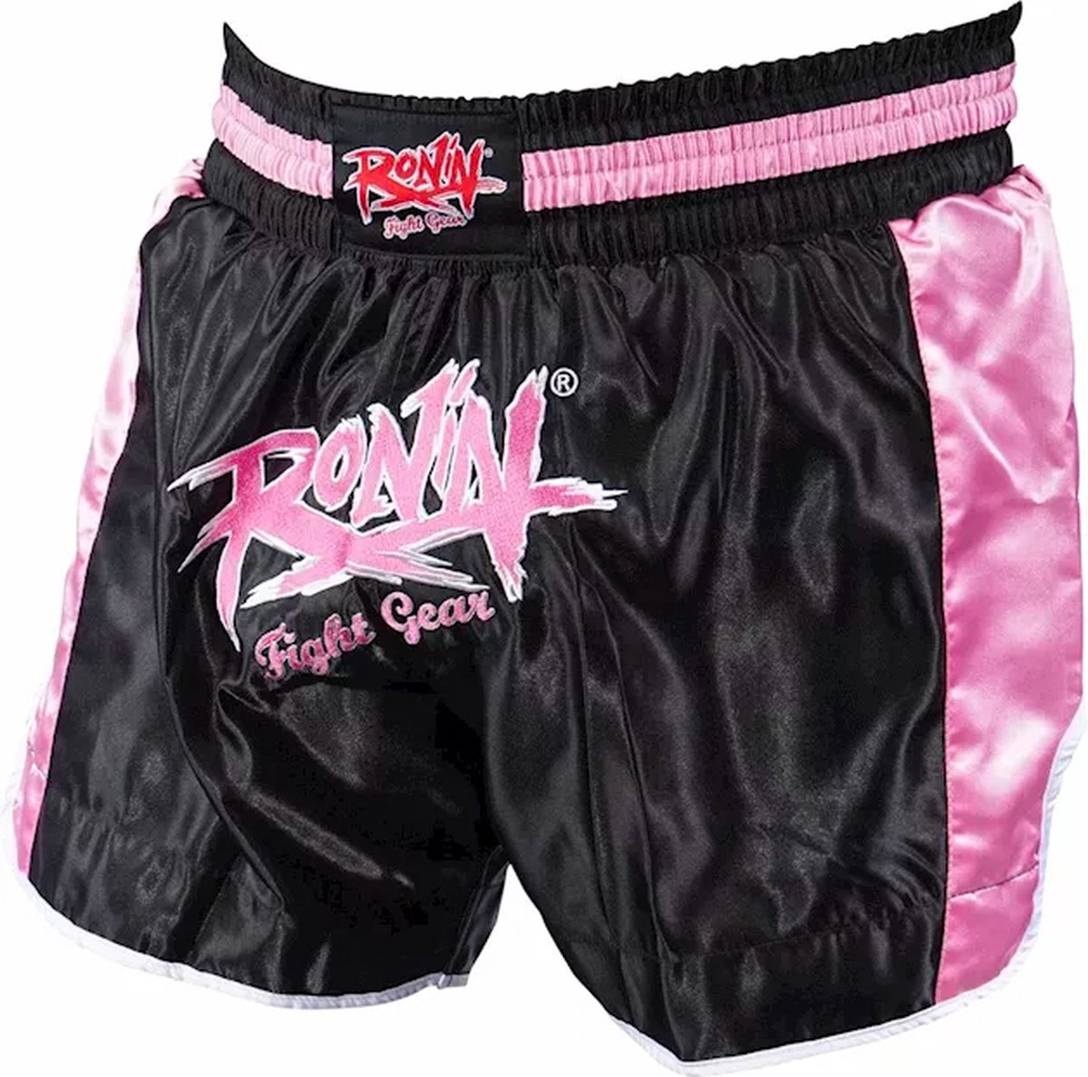 Ronin Kickboks Broek Fight - zwart/roze S