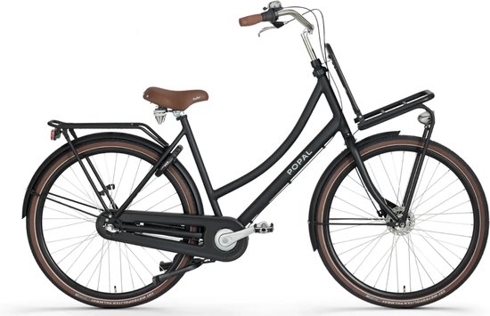 Vélo de transport Popal Daily Dutch Prestige N3 - Vélo de ville pour femmes - 47 centimètres - Zwart mat
