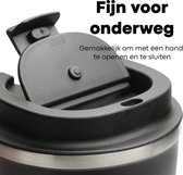ITAGALA Premium RVS Koffiebeker To Go - Thermosbeker - Travel Mug voor Koffie en Thee - Theebeker - 380ml - Mat Zwart