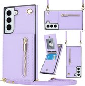 Fonu Fashion Étui portefeuille avec cordon Samsung Galaxy S22 - Violet