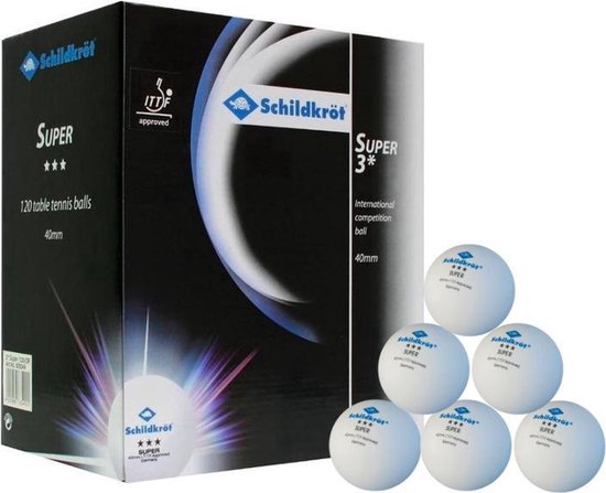 Donic Schildkröt - Balles de tennis de table blanches - 3 étoiles - 120 pièces