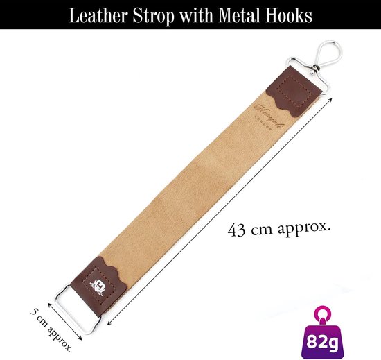 Haryali London Luxe Scheerset – 5-delige scheermesset met houten geschenkdoos, scheerkwast, leren strop en slijppasta – Traditioneel nat scheren voor mannen