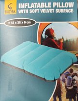 Kussen opblasbaar inflatable pillow zacht fluwelen oppervlak