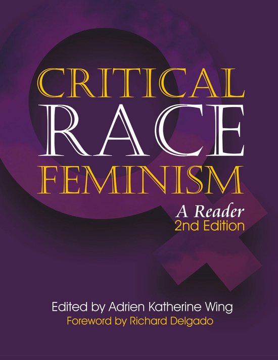 Livre "CRITICAL RACE FEMINISM: A Reader 2nd Edition" sur fond violet avec un symbole féminin.