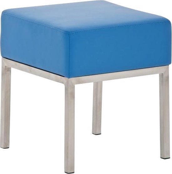 Spøttrup Deense vintage hocker of poef in teak en kunstleer Spøttrup Deense vintage hocker of poef in teak en kunstleer
