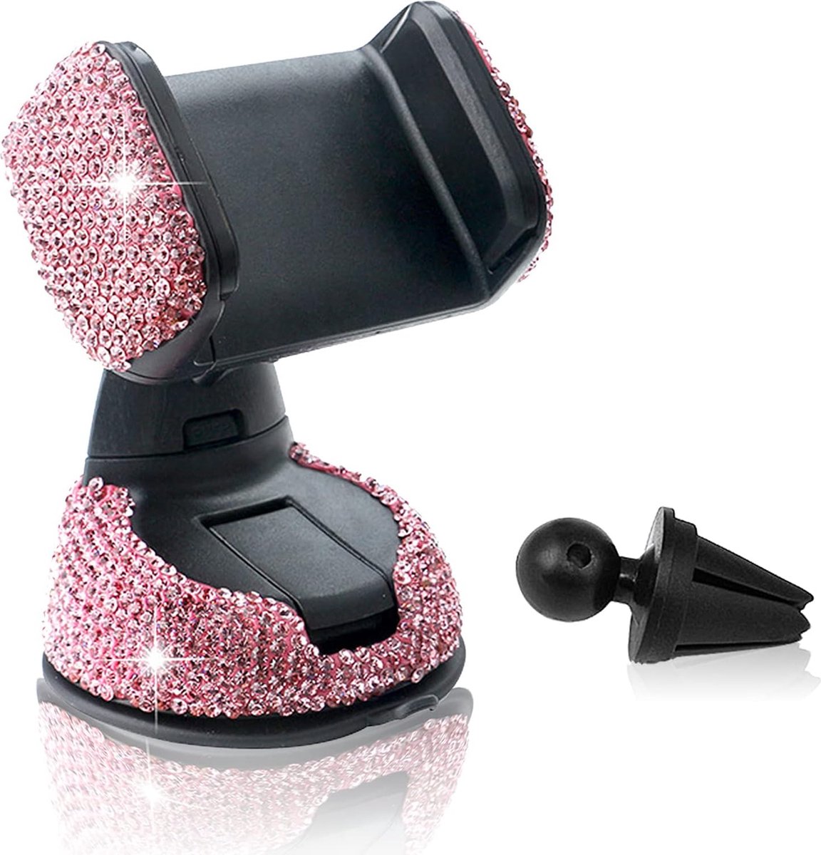 Telefoonhouder met 360 Graden Rotatie en Strass - Voor Auto Dashboard en Ventilatie