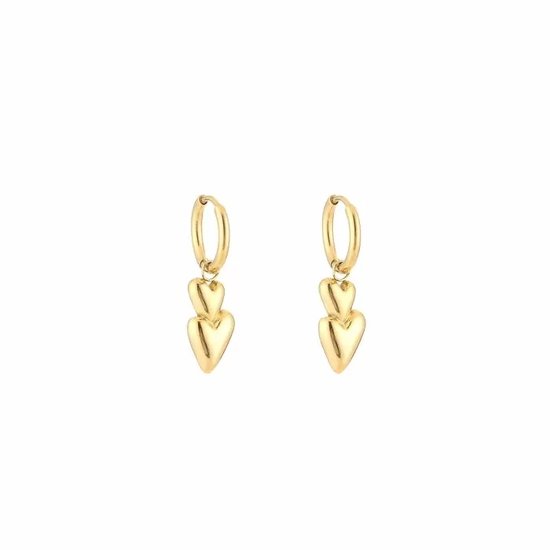Bijoutheek Boucles d'oreilles pendantes d'Oreilles 2 Coeurs Or
