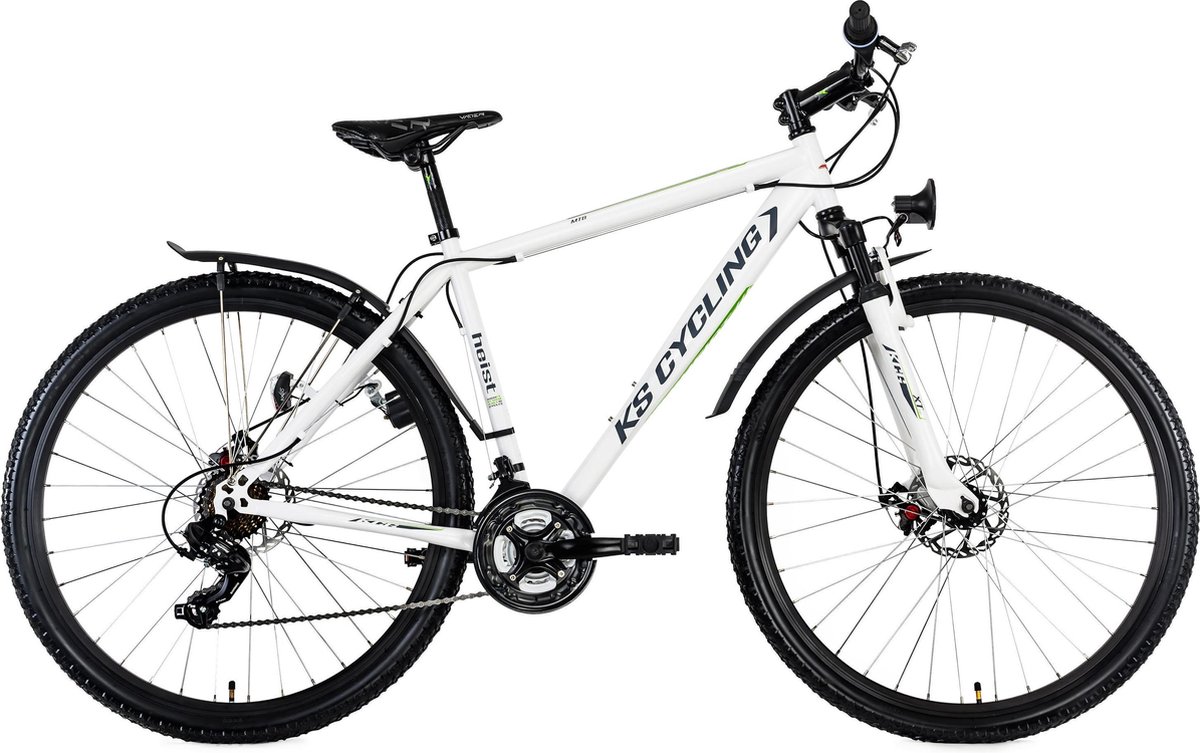 KS Cycling Fiets Hardtail mountainbike 29 Twentyniner Heist wit-groen met 21 versnellingen 51 cm
