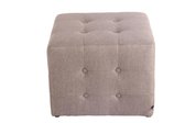 CLP Melbourne Hocker Poef - Vierkant - Stof - taupe