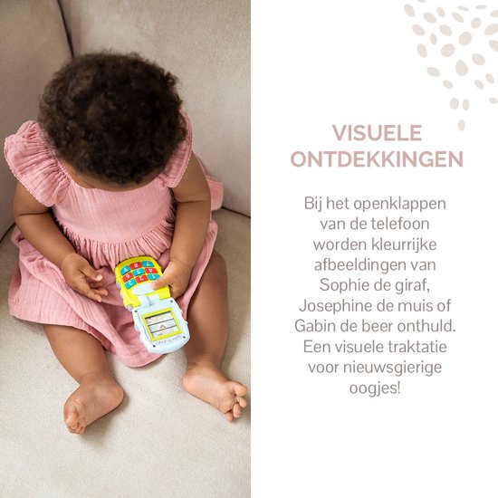 Sophie de giraf Muziek Telefoon - Speelgoedtelefoon - Babyspeelgoed - Vanaf 3 maanden - 8x6.5x5 cm - In wit/rood geschenkdoosje van Merkloos — afbeelding 2
