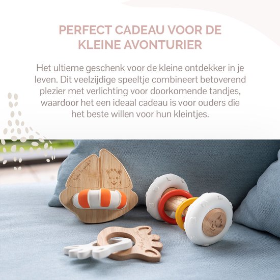 Sophie de giraf So'Pure badbootje - Badspeelgoed - Babyspeelgoed - Vanaf 0 maanden - 100% Natuurlijk rubber & hout - OK-Biobased - 11.5x11x8 cm van Sophie de Giraf. — afbeelding 4