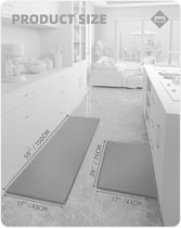 Keukenloper 2 stuks, keukentapijt, wasbaar, antislip, tapijt voor keuken, met oliebestendig en waterdicht, rubberen rug, keukenmat voor eetkamer, keuken, loper, hal (44 x 75 cm + 44 x 150 cm,