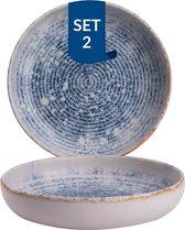 James Cooke Bord diep Azure Vintage 22 cm Blauw Wit Stoneware 2 stuk(s)