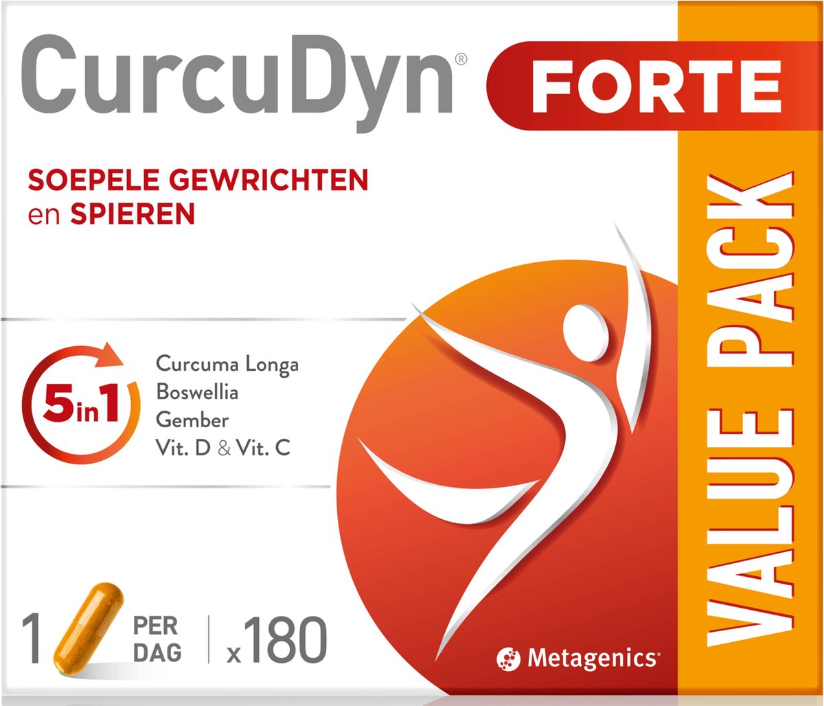 Goedkoopste CurcuDyn Forte - Voor soepele gewrichten en spieren - kurkuma, boswellia & gember - 180 capsules