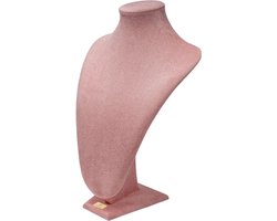 Luxe sieradendisplay nylon roze 32 cm - ketting display - hals