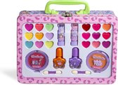 Martinelia My Best Friends glitter kinder make up koffer deluxe - transparant bedrukte beauty case - 20 x 17,5 cm - 5 vaks - 3 niveaus cadeau tip