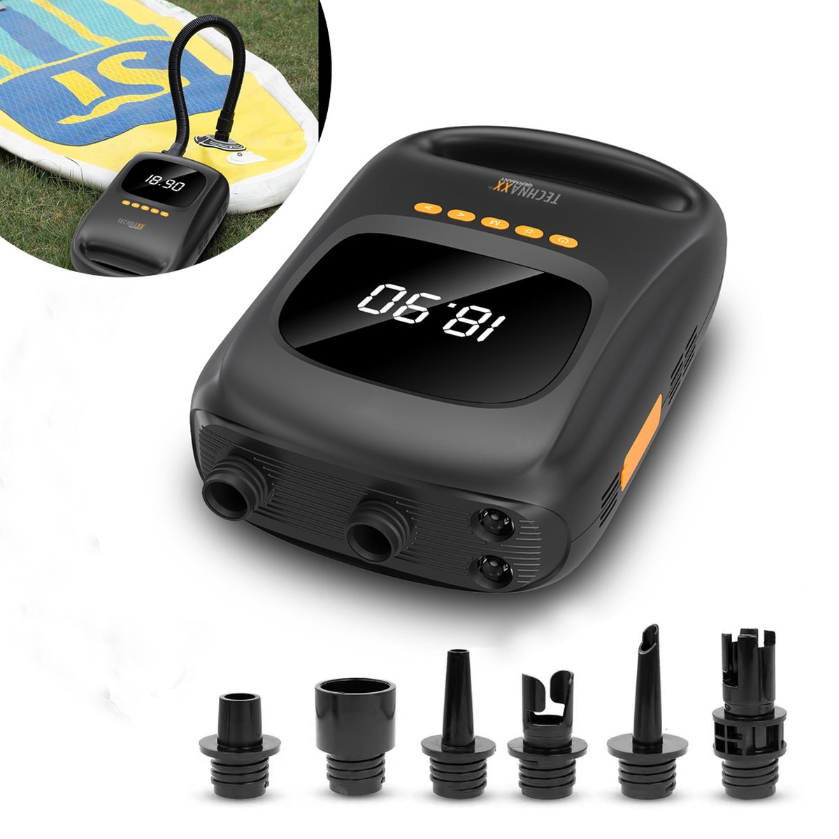 Technaxx TX-266 Accucompressor Met Powerbank-functie, 12V-adapter voor kabelgebruik