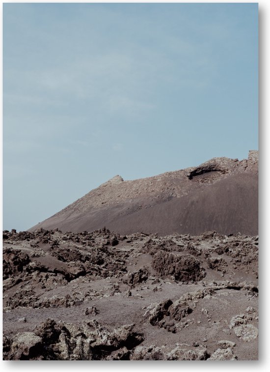 Sereen Vulkanisch Canvas - Lanzarote's Stille Pracht - Minimalistisch Vulkanisch - Fotoposter 50x70